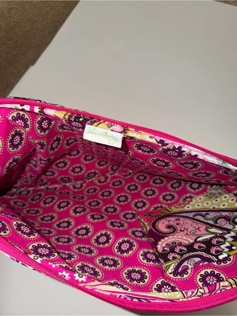 Vera Bradley Paisley Zip Tablet Sleeve - Magenta, Pink & Olive